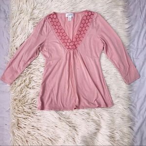 LOFT Long Sleeve Pink Top |